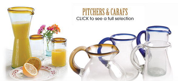 handmade Mexican  pitchers & carafes